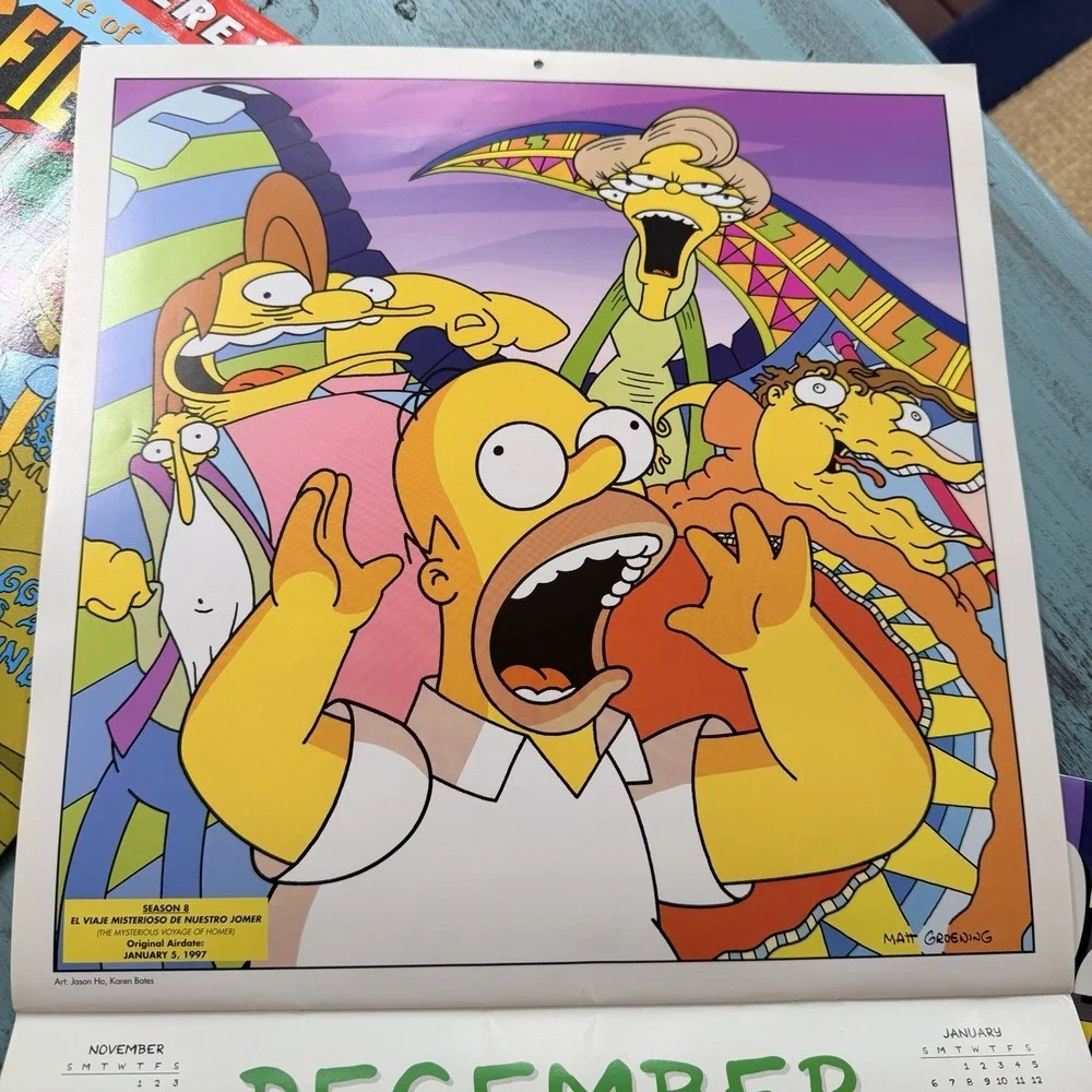 The Simpson's Vintage Calendar Lot 2000-2002 Matt Groening Bongo Fun Bart